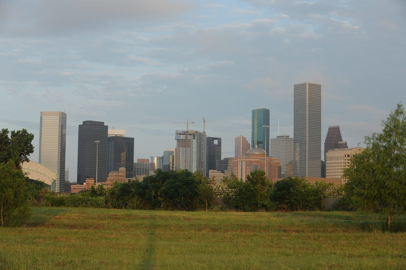 Downtown Houston skyline viewed across the city