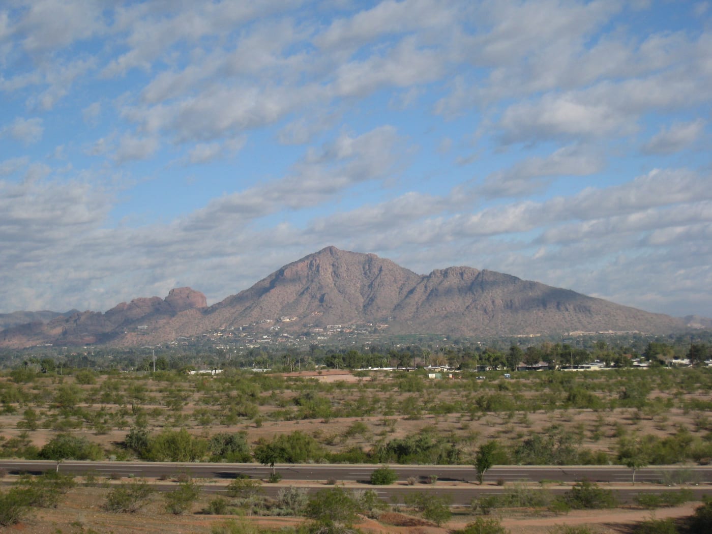 Camelback Mountain rising above Phoenix, Arizona