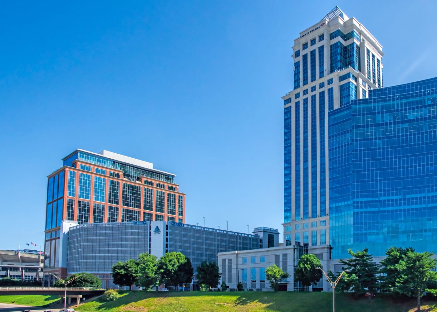 Charlotte uptown skyline on a clear morning